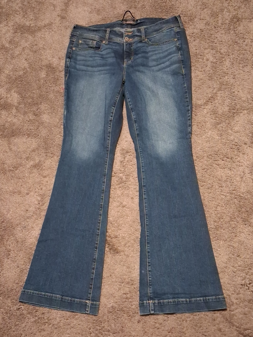 torrid Blue Flares — Mid-Rise Stretch Denim